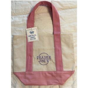 Trader Joe’s Pink and Cream Canvas Tote